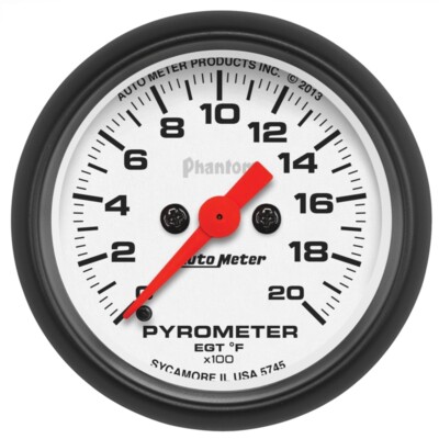 AutoMeter 5745 2-1/16 in. Pyrometer Gauge, 0-2000 F, Stepper Motor, Phantom, Whi