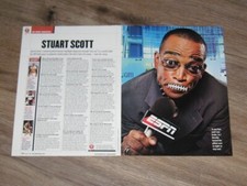 Stuart Scott original TWO magazine clippings pages PHOTO article
