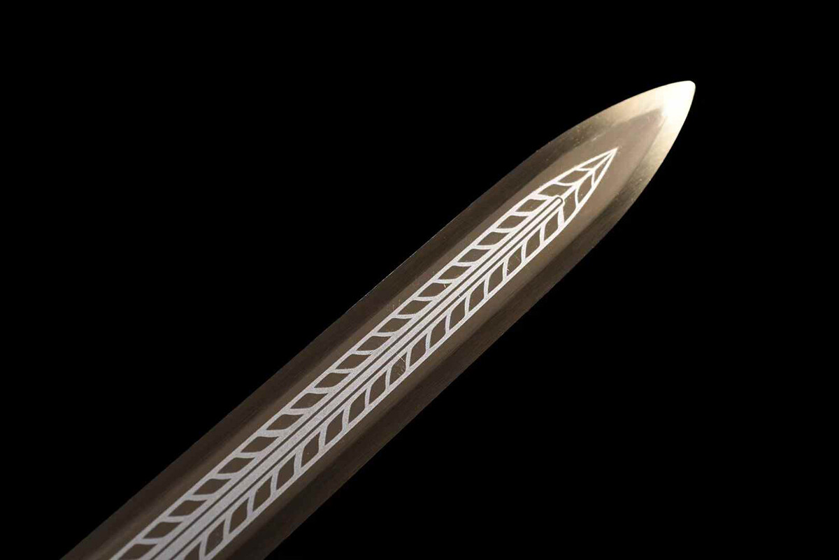 Golden Dragon Sharp Chinese Kung Fu Straight Sword Doube Edge Hexahedron Jian