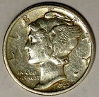 1939-P 10C Mercury Dime AU 90% Silver 18osr1004-2