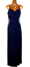 Lipsy VIP Navy Blue Maxi Dress 14 Side Slit  Evening Party Occasion Wedding Gown