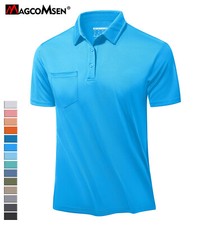 Mens Performance Polo Shirts Short Sleeve Quick Dry Athletic Golf Cooling Shirts