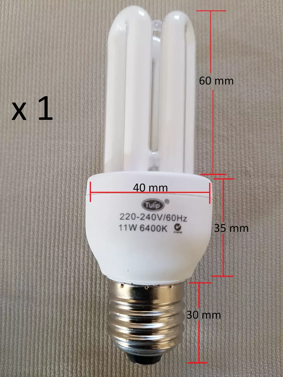 Energy Saving 11W 60w CFL T2 light bulb Natural White 6400K E27 Edison Screw