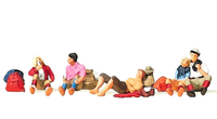 Preiser 10442 Rastende Wanderer 5 Figuren 1:87 H0 Neu + Ovp