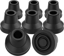 Quad Cane Tips (4-Pack) - Heavy Duty Rubber Foot Pad - 1/2 Inch Non-Slip Extra S