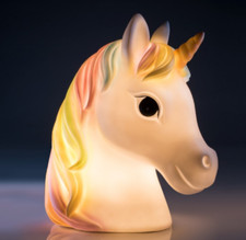     UNICORN Rainbow head Table Lamp 24cms Night Light Plug-In Large Figurine