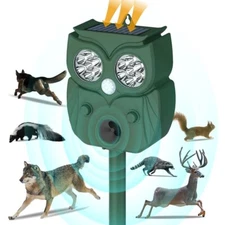 Upgraded Solar Ultrasonic Animal Repellent Dog Cat Skunk Deer Raccoon For Garden