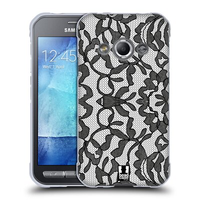 HEAD CASE DESIGNS BLACK LACE SOFT GEL CASE FOR SAMSUNG PHONES 4