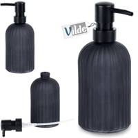 Seifenspender FlüSsigseifen-Spender SpüLmittel-Spender Aus Glas Schwarz 400 Ml