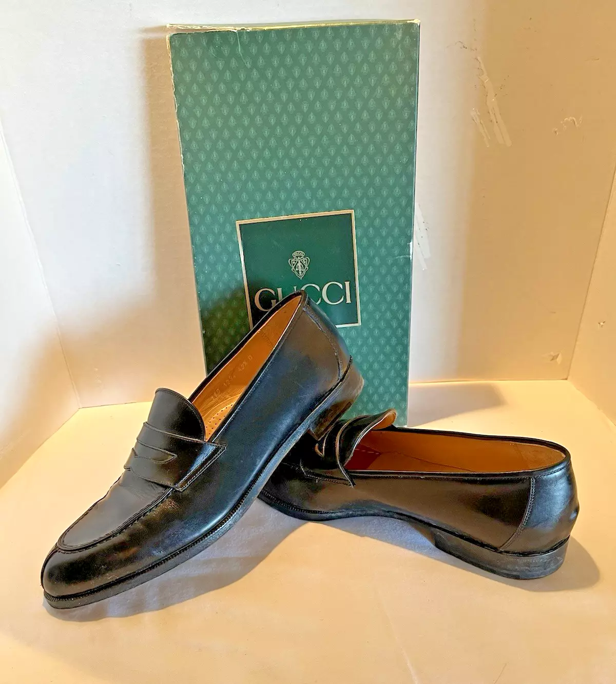 Chaussures habillées noires Gucci Penny mocassins Made in Italy pointure 42,5D US taille 9D