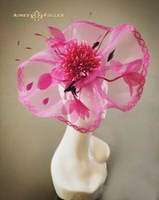 Aimee Fuller Kentucky Derby Hat Ascot Fascinator Fuchsia Hot Pink Floral Del Mar