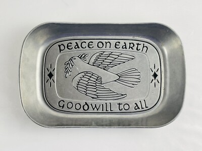 Wilton Armetale Vintage Peace On Earth Goodwill To All Bread Serving Plate