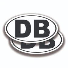 DB INITIALS STICKERS 2 Decals Bogo Car Truck Bumper Window