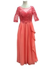 A-Line/Princess Sheer Neck Half Sleeves Long Evening Dresses With Appliqués 4