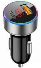 Quick Charge 3.1A - Auto Schnell USB+USB-C Handy Ladegerät- mit LED Volt Anzeige