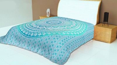 Indischer Wandteppich Hippie Böhmisches Mandala Bettwäschebezug Überwurf Neu
