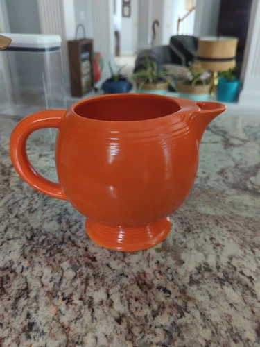 Vintage Fiesta Orange Ice Lip Pitcher in Original 1936-1942 HLC
