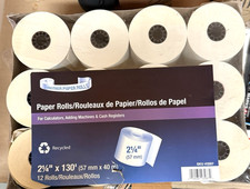 Perfect Print 2 1/4" x 130ft / 24 Cash Register  Adding Machine Paper Rolls