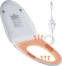 Heated Elongated Toilet Seat with Temperature Display  Night Light