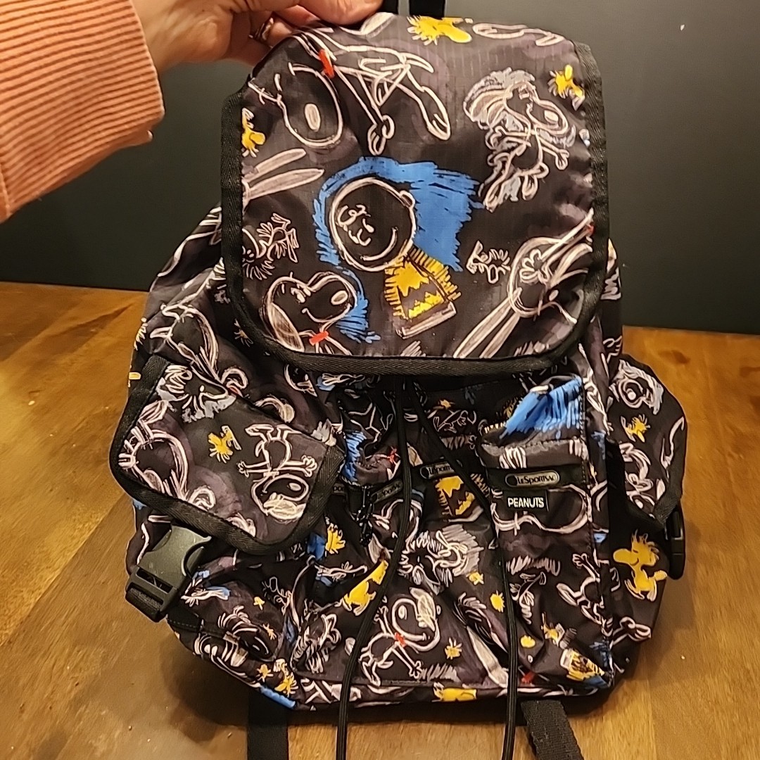 Lesportsac Peanuts Snoopy Woodstock Voyager Rucksack Chalkboard