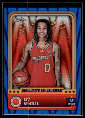 Liv McGill 2024 Topps Chrome McDonald's Blue RayWave Refractor Card #69