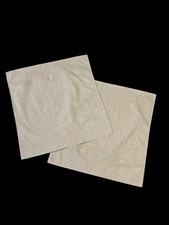 Beige Linen Blend Throw Pillow Case Set of 2 Square 25x24 Zipper NEW