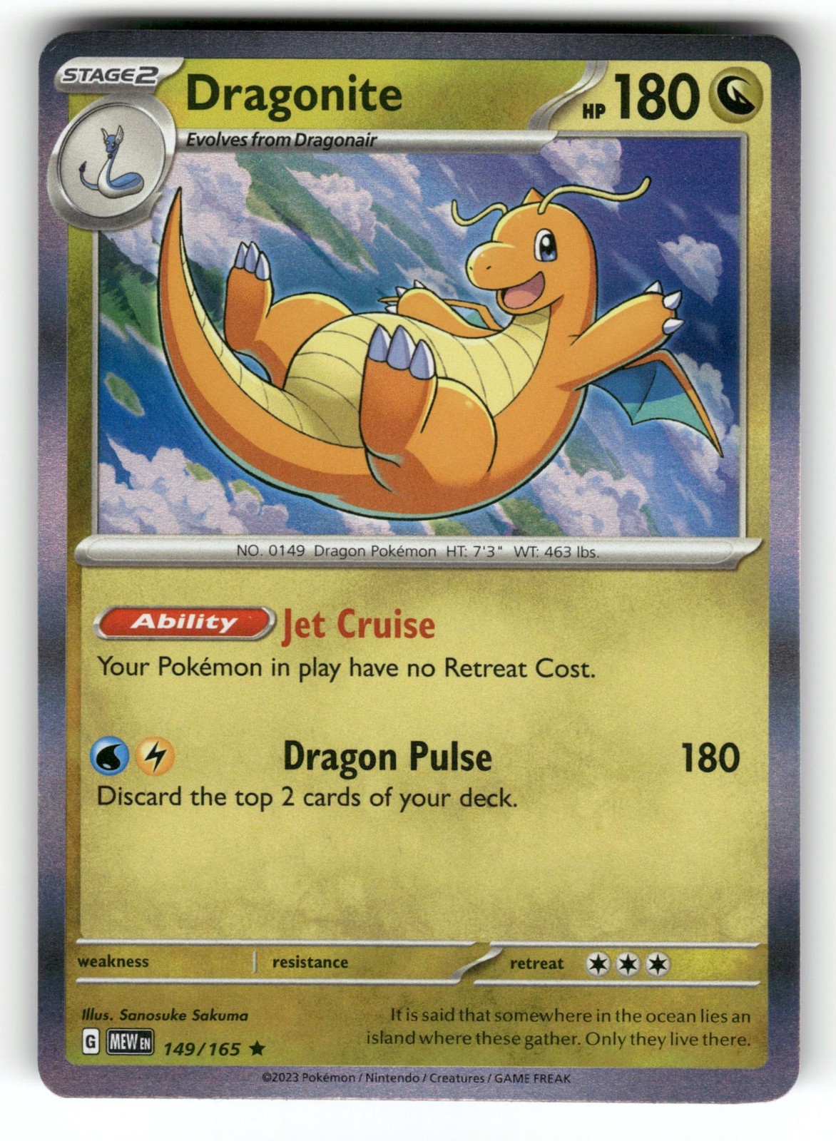Dragonite NM 149/165 Holo 151 Pokemon Rare