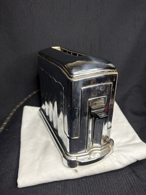 Vintage McGraw Single Slice Chrome Toaster Working Antique