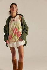 Free People We The Free Rosie Graphic Tank Sleeveless Crew Neck Racerback Top L