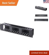 Horizontal 2U Server Rack Cable Management Finger Duct w/ Cover - 19" Network...
