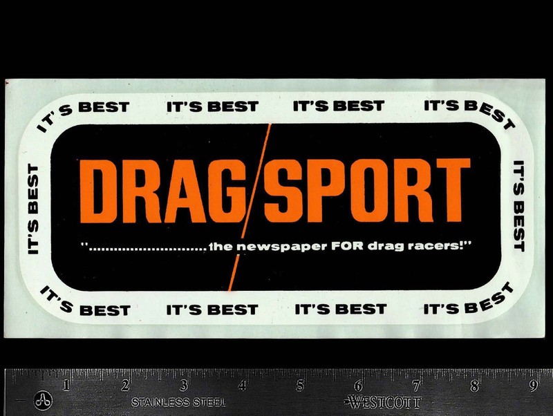 DRAG SPORT Newspaper - Original Vintage 1960's Racing Water-Slide Decal NHRA
