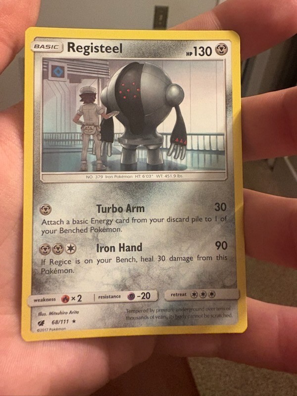Registeel 68/111 Reverse Holo Rare SM Crimson Invasion Mitsuhiro Arita Pokemon