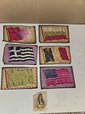 7 Vintage 1910's Tobacco Felt Flannel Flags,Zira Cigarettes Esther Hebrew Silk
