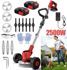 2500W Cordless Electric Weed Lawn Eater Edger Yard Grass String Trimmer Mower