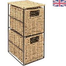 Mobiletto leggero 2 cassetti in erba marina con struttura in metallo - Ideale per bagni