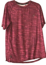 Spyder Men  s Short Sleeve Rash Guard T Shirt - Red Camo Print - Size M Quick Dry