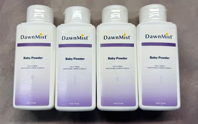 DawnMist Baby Powder   Talc Free, Soothing Corn Starch   4oz Bottles (Pack of 4)