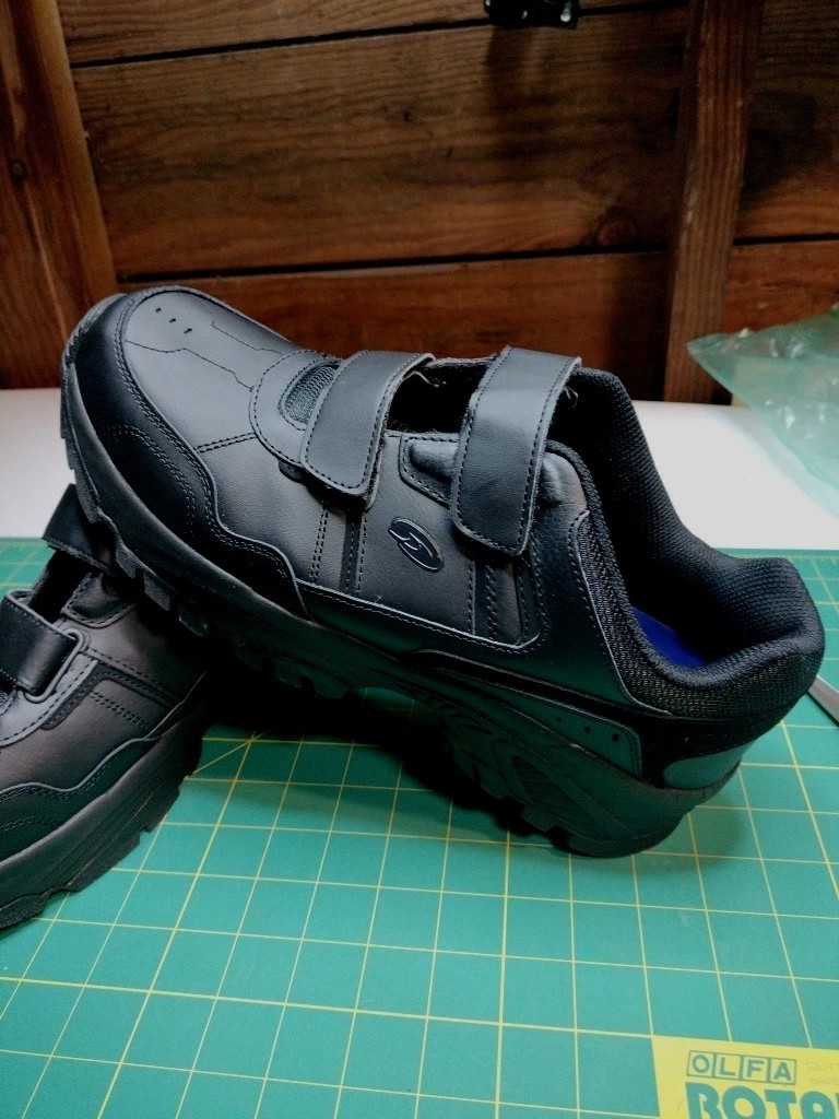 Dr. Scholl's Sebastian II Black Dual Strap Leather Sneakers Shoes Men’s 12 Wide