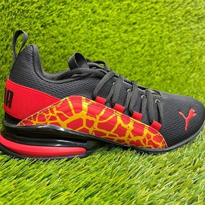 Puma Giraffe Print Foam Insole Boys Size 4.5Y Black Red Running Shoes Sneakers