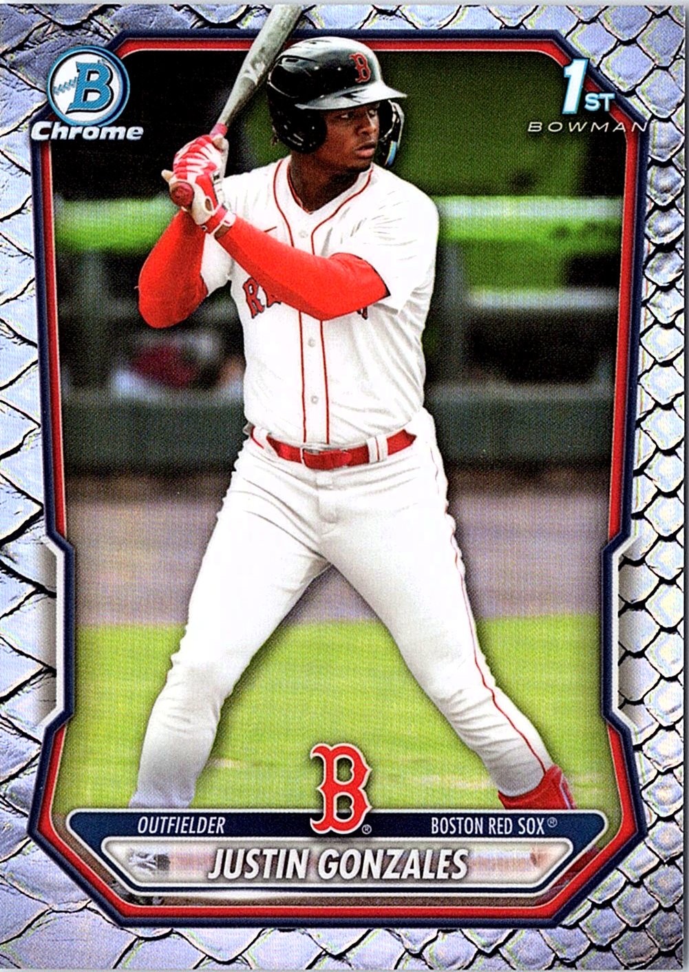 2026 Bowman #BCP-141 Justin Gonzales Chrome Prospects Reptilian Refractor