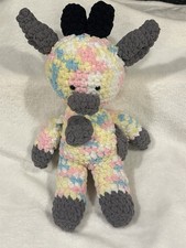 Crochet Cow Multicolor Hand Knit Baby Plush Toy