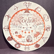 Zodiac Letterpress Signs Rotating Paper Chart...