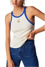 FREE PEOPLE We The Free Only 1 Ringer Tank Top Size MEDIUM Women's Ivory Combo