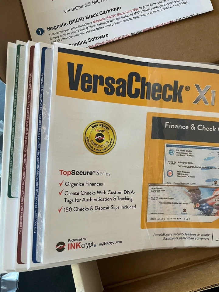 Versaink 67 MS MICR Blank Ink Cartridge & Versacheck X1 Gold Kit - Missing Parts - Image 4 of 4