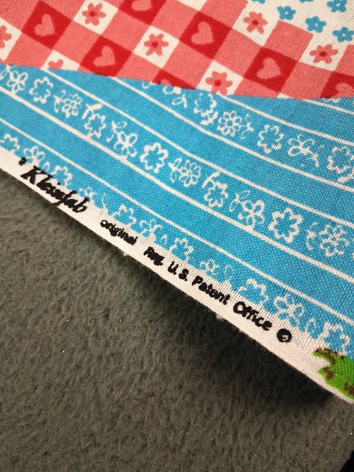 Vintage 1970s Holly Hobbie Fabric Doll Girl Patchwork Cheater Quilt Retro Pieces - Image 2 of 4