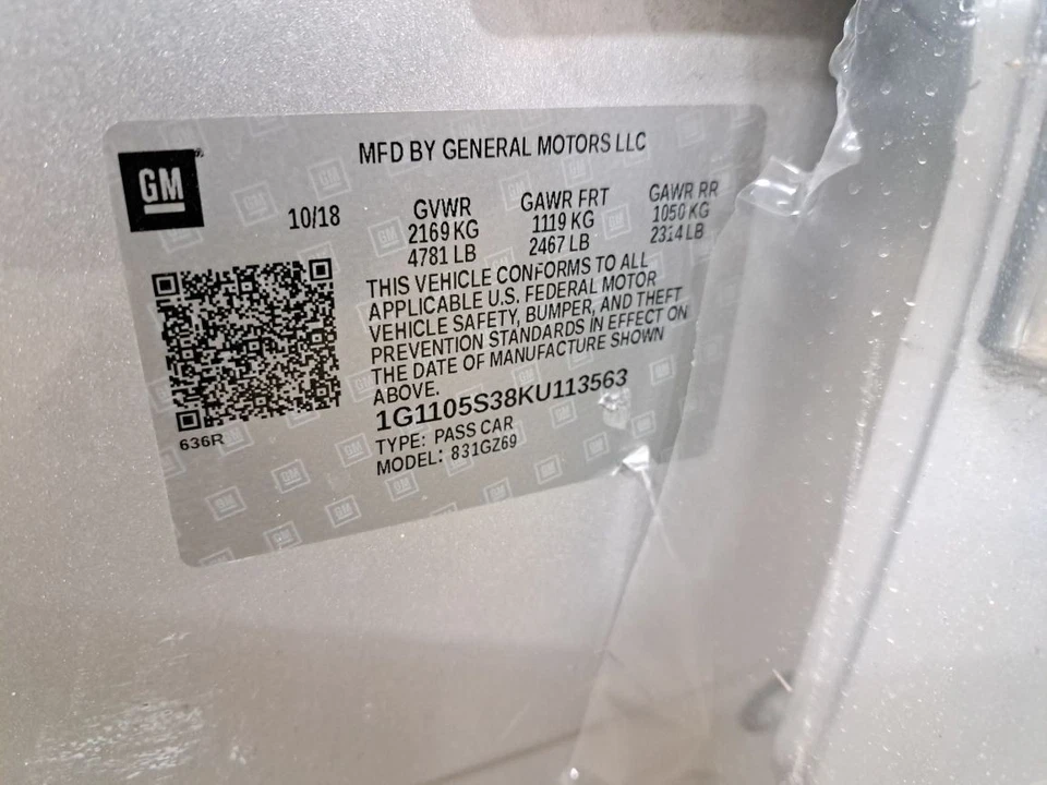 Lámpara delantera lateral pasajero Rh Impalanew Sku #4291853 2019 Foto 4 de 4