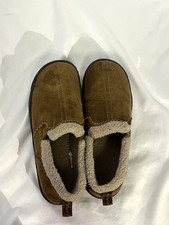 Women's Brown Slippers Brand Unknown Fur Trim Size 4/5