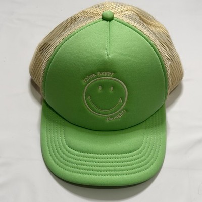 Think Happy Thoughts Snapback Trucker Hat Green OS Mesh Back American Eagle