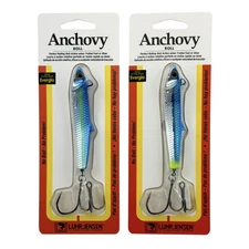LUHR JENSEN ANCHOVY ROLL 3.5 TROLLING FISHING LURE LOT x2 • GLOW-IN-THE-DARK