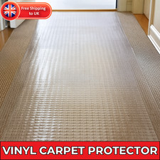 Vinyl Plastic Carpet Protector Clear Runner Home Office Hallway Film Mat Roll UK